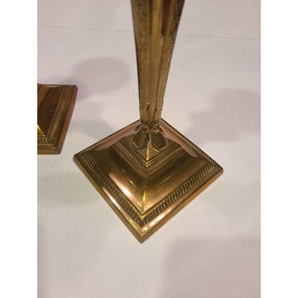 Mid 20th Century Hollywood Regency Brass Ram's Head Candle Holders Set of 2 EUC - Picture 10 of 11